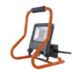 Ledvance LED Floodlight Bouwlamp Donker Grijs 50W 4500lm 110D - 840 Koel Wit | IP54 - 2 Power Outlets - Symmetrisch