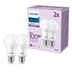 Voordeelpak 2x Philips Lamp LED E27 Peer Mat 13W 1521lm - 840 Koel Wit