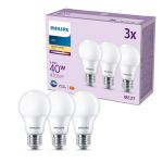 Voordeelpak 3x Philips Lamp LED E27 Peer Mat 5W 470lm - 827 Zeer Warm Wit