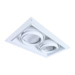 Noxion Inbouw Spot Zonder frame Pro 2x AR111 Kantelbaar Wit | Zaagmaat 314x164mm - G53 Fitting